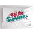 thumbnail image 1 of Ambesonne Hello Summer Pillow Sham, Floral Ornate Details, 26" X 20", Sea Green Magenta, 1 of 2