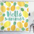 thumbnail image 1 of Ambesonne Hello Summer Shower Curtain, Pineapples and Fruits, 69"Wx70"L, Green Pale Green Yellow, 1 of 3
