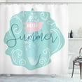 thumbnail image 1 of Ambesonne Hello Summer Shower Curtain, Surfboard Abstract Sea, 69"Wx84"L, Seafoam Pale Pink, 1 of 3