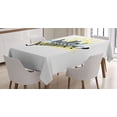 thumbnail image 1 of Ambesonne Hello Summer Tablecloth Rectangular Table Cover, Brush Strokes Art, 60"x84", Pale Yellow Almond Green, 1 of 4