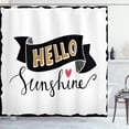 thumbnail image 1 of Ambesonne Hello Sunshine Shower Curtain, Grunge Effect Words, 69"Wx75"L, Pale Brown Coral Black, 1 of 5