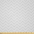 thumbnail image 1 of Ambesonne Herringbone Fabric by the Yard Microfiber, Repeated Dotted Lines, 1 Yard, White Pale Taupe Black, 1 of 2