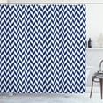 thumbnail image 1 of Ambesonne Herringbone Shower Curtain, Repeatable Rhombuses, 69"Wx70"L, White and Night Blue, 1 of 3