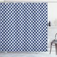 thumbnail image 1 of Ambesonne Herringbone Shower Curtain, Repeatable Rhombuses, 69"Wx75"L, White and Night Blue, 1 of 3