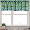 thumbnail image 1 of Ambesonne Herringbone Valance Pack of 2, Abstract Wavy Branch, 54"X18", Earth Yellow Night Blue, 1 of 5