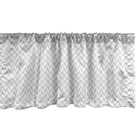 Ambesonne Herringbone Window Valance, Minimal Tones Pixel Art, 42" x 18", Pale Purpleblue White