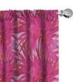 thumbnail image 1 of Ambesonne Hibiscus Window Curtains, Tropical Magenta Monstera, Each 28" W x 95" L, Raspberry Pale Pink, 1 of 2
