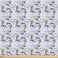thumbnail image 1 of Ambesonne Hibiscus Fabric by the Yard Upholstery, Aloha Hawaii Boho Floral, 3 Yards, Pale Azure Blue and Apricot, 1 of 1
