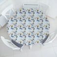 thumbnail image 1 of Ambesonne Hibiscus Fitted Round Tablecloth, Aloha Hawaii Boho Floral, 40"- 44" Diameter, Pale Azure Blue and Apricot, 1 of 5