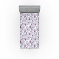 thumbnail image 1 of Ambesonne Hibiscus Fitted Sheet, Art of Japan Vibe Flowers, Twin XL Size, Pale Blue Pale Lavender, 1 of 5