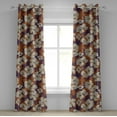 thumbnail image 1 of Ambesonne Hibiscus Grommet Curtain, Bohemian Exotics Print, 50"x84", Burnt Orange Eggshell, 1 of 1