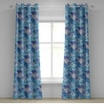 thumbnail image 1 of Ambesonne Hibiscus Grommet Curtain, Simple Exotic Pattern Art, 50"x72", Pale Lavender Sea Blue, 1 of 1