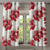 Ambesonne Hibiscus Grommet Curtain, Tropical Jungle Flower Art, 50"x60", Dark Pink Pale Pink