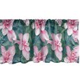 thumbnail image 1 of Ambesonne Hibiscus Valance Pack of 2, Jungle Leaves Flowers Hues, 42"X12", Pale Pink Forest Green, 1 of 3
