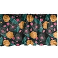 thumbnail image 1 of Ambesonne Hibiscus Window Valance, Paradise Flora Artwork in Hawaiian Style on Dark Background Island Nature Theme, Curtain Valance for Kitchen Bedroom Decor with Rod Pocket, 54" X 12", Multicolor, 1 of 3