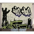 thumbnail image 1 of Ambesonne Hip Hop Curtains 2 Panel Set, Grafitti Art on Walls, 108" x 63", Multicolor, 1 of 3