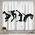 thumbnail image 1 of Ambesonne Hip Hop Kitchen Curtains, Woman Hand Glide Move, 55"x39", Black and White, 1 of 3