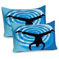thumbnail image 1 of Ambesonne Hip Hop Pillow Sham 2 Pack, Head Spin on the Floor, 36"x20", Blue Pale Blue Black, 1 of 3
