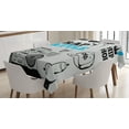 thumbnail image 1 of Ambesonne Hip Hop Tablecloth Rectangular Table Cover, Freestyle Rap Duel, 60"x84", Azure Blue Pale Grey, 1 of 4