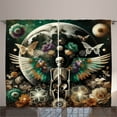 thumbnail image 1 of Ambesonne Hippie Curtains 2 Panel Set, Modern Goth Scene Wingy Art, 108" x 90", Eggshell Shamrock Green, 1 of 2