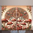 thumbnail image 1 of Ambesonne Hippie Curtains 2 Panel Set, Psychedelic Leaves Eye Art, 108" x 108", Dark Pink Reseda Green, 1 of 2