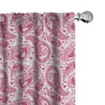 thumbnail image 1 of Ambesonne Hippie Curtains, Boho Oriental Motif, Pair of 28"x63", Magenta and White, 1 of 5