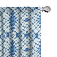 thumbnail image 1 of Ambesonne Hippie Curtains, Grunge Motif, Pair of 28"x63", Navy Blue and White, 1 of 5