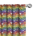 thumbnail image 1 of Ambesonne Hippie Curtains, Heart Peace, Pair of 28"x63", Multicolor, 1 of 5