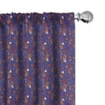 thumbnail image 1 of Ambesonne Hippie Curtains, Psychedelic Eyes Mushrooms, Pair of 28"x84", Dark Violet Burnt Orange, 1 of 4