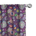 thumbnail image 1 of Ambesonne Hippie Curtains, Sixties Inspirations, Pair of 28"x63", Multicolor, 1 of 5