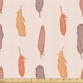 thumbnail image 1 of Ambesonne Hippie Fabric by the Yard Upholstery, Simplified Feathers Pattern, 10 Yards, Burnt Orange Dark Peach, 1 of 1