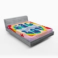 thumbnail image 1 of Ambesonne Hippie Fitted Sheet, Peace Love Tie Dye Effect, Full Size, Multicolor, 1 of 2