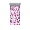 thumbnail image 1 of Ambesonne Hippie Fitted Sheet & Pillow Sham Set, Butterflies Colors, Twinxl, Pink Purple, 1 of 2