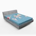 thumbnail image 1 of Ambesonne Hippie Fitted Sheet, World Continents, Full Size, Pale Blue White, 1 of 2