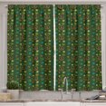thumbnail image 1 of Ambesonne Hippie Kitchen Curtains, Pastel Colored Piece Symbols, 55"x39", Dark Green Burnt Orange, 1 of 3