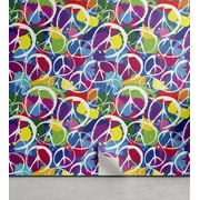 Ambesonne Hippie Peel & Stick Wallpaper for Home, Peace Activism Theme, 13"x100", Multicolor