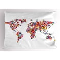 thumbnail image 1 of Ambesonne Hippie Pillow Sham, Flowers Growth, 26" X 20", Multicolor, 1 of 2