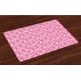 thumbnail image 1 of Ambesonne Hippie Place Mats Set of 4, Boho Oriental Motif, Standard Size, Magenta and White, 1 of 4