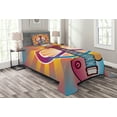 thumbnail image 1 of Ambesonne Hippie Quilted Bedspread Set 2 Pcs, Guitar Peace, Twin Size, Multicolor, 1 of 3