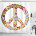 thumbnail image 1 of Ambesonne Hippie Shower Curtain, Floral Peace, 69"Wx84"L, Multicolor, 1 of 5