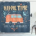 thumbnail image 1 of Ambesonne Hippie Shower Curtain, Hippie Words, 69"Wx75"L, Dark Blue, 1 of 3