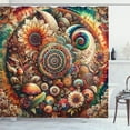 thumbnail image 1 of Ambesonne Hippie Shower Curtain, Psychedelic Floral Huddle, 69"Wx70"L, Vermilion Teal Beige, 1 of 1