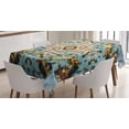 thumbnail image 1 of Ambesonne Hippie Tablecloth Rectangular Table Cover, Tie Dye Grunge, 60"x84", Yellow and Blue, 1 of 4