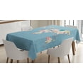 thumbnail image 1 of Ambesonne Hippie Tablecloth Rectangular Table Cover, World Continents, 60"x90", Pale Blue White, 1 of 4