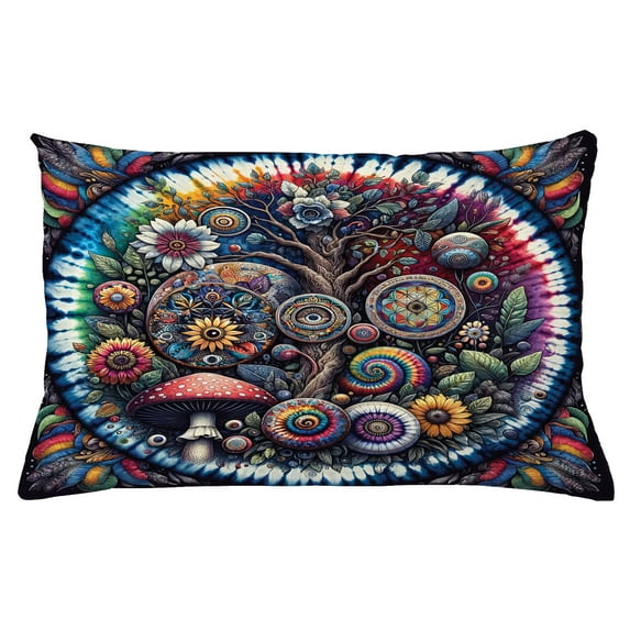 Ambesonne Hippie Throw Pillow Cushion Cover, Modern Bohemian Huddles Art, 26" X 16", Multicolor