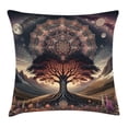 thumbnail image 1 of Ambesonne Hippie Throw Pillow Cushion Cover, Scandi Myth Tree of Life Art, 16" X 16", Dark Slate Blue Indigo, 1 of 2
