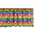 thumbnail image 1 of Ambesonne Hippie Window Valance, Heart Peace, 54" X 18", Multicolor, 1 of 3