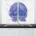 thumbnail image 1 of Ambesonne Hippo Kitchen Curtains, Lace Ornamental Ombre, 55"x45", Indigo Purple and White, 1 of 1