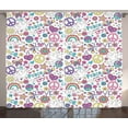 thumbnail image 1 of Ambesonne Hipster Curtains 2 Panel Set, Sixties of Peace, 108" x 84", Multicolor, 1 of 3