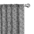 thumbnail image 1 of Ambesonne Hipster Curtains, Aboriginal Monochrome Forms, Pair of 28"x63", Black White, 1 of 5